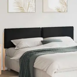 Polsterdatud Voodiots Peaga Looduslik Ja Must 200 Cm Tahke Mänd