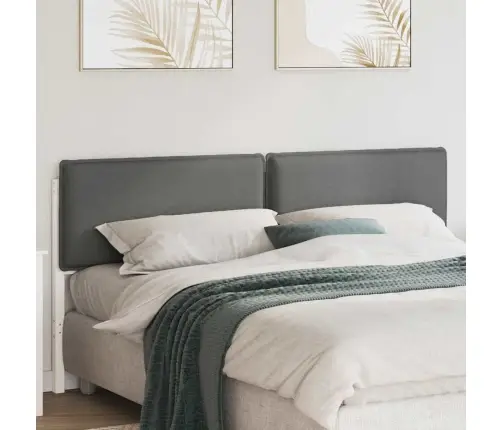 Mīkstināts Gultas Galvgalis Balts Un Gaiši Pelēks 180 Cm Vidaxl