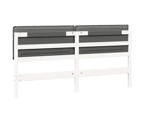 Mīkstināts Gultas Galvgalis Balts Un Gaiši Pelēks 180 Cm Vidaxl