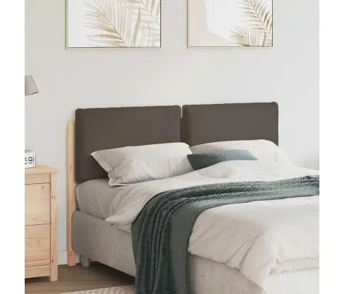 Mīkstināts Gultas Galvgalis Dabīgs Un Gaiši Pelēks 160 Cm Vidaxl