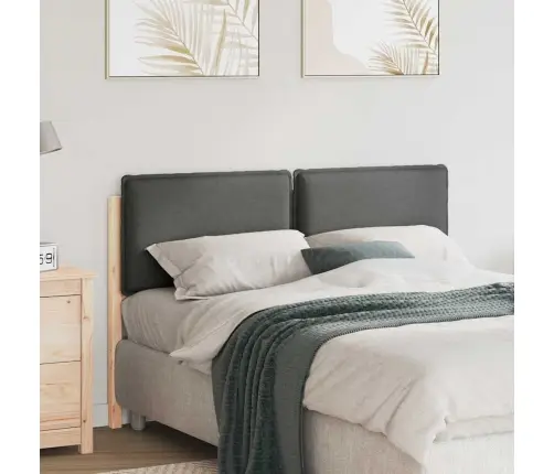 Polsterdatud Voodiots Looduslik Ja Hele Hall 150 Cm Tahke Mänd