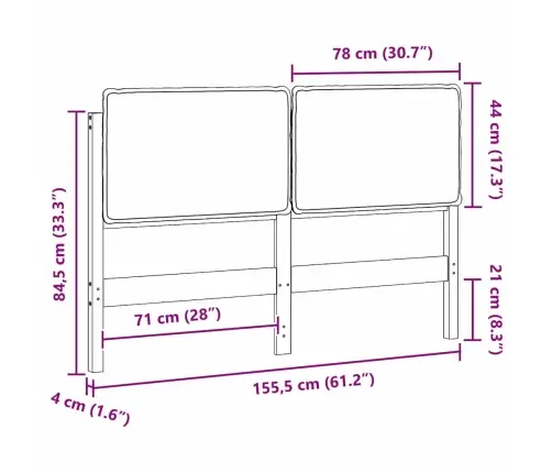 Apmušta Lovos Galvūgalis Su Galvūgalio Natūrali Ir Juoda 150 Cm