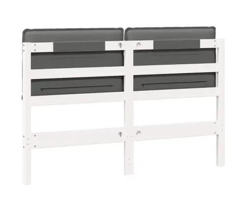 Mīkstināts Gultas Galvgalis Balts Un Gaiši Pelēks 150 Cm Vidaxl