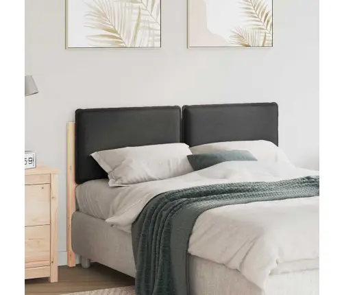 Polsterdatud Voodiots Looduslik Ja Tume Hall 120 Cm Tahke Mänd