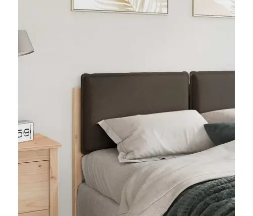 Polsterdatud Voodiots Looduslik Ja Hele Hall 120 Cm Tahke Mänd