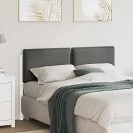 Mīkstināts Gultas Galvgalis Balts Un Gaiši Pelēks 120 Cm Vidaxl