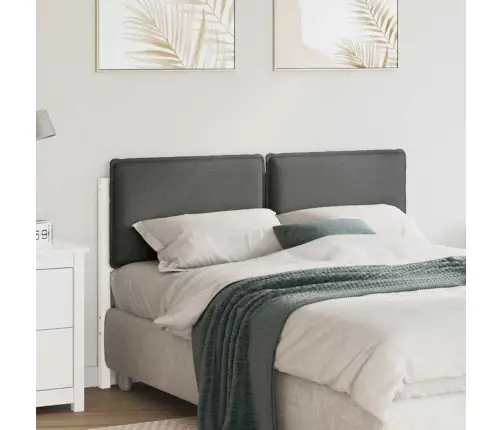 Mīkstināts Gultas Galvgalis Balts Un Gaiši Pelēks 120 Cm Vidaxl