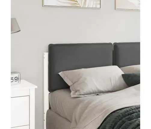 Mīkstināts Gultas Galvgalis Balts Un Gaiši Pelēks 120 Cm Vidaxl