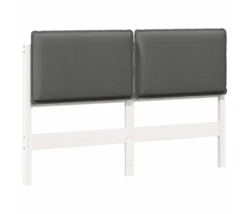 Mīkstināts Gultas Galvgalis Balts Un Gaiši Pelēks 120 Cm Vidaxl