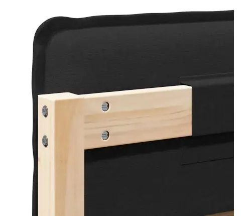 Mīkstināts Gultas Galvgalis Dabīgs Un Melns 100 Cm Vidaxl