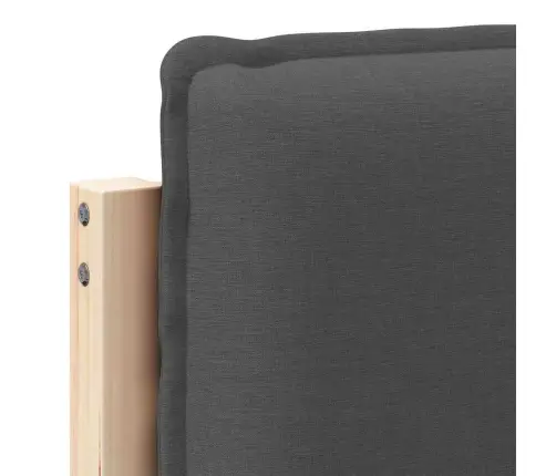 Polsterdatud Voodiots Looduslik Ja Tume Hall 90 Cm Tahke Mänd