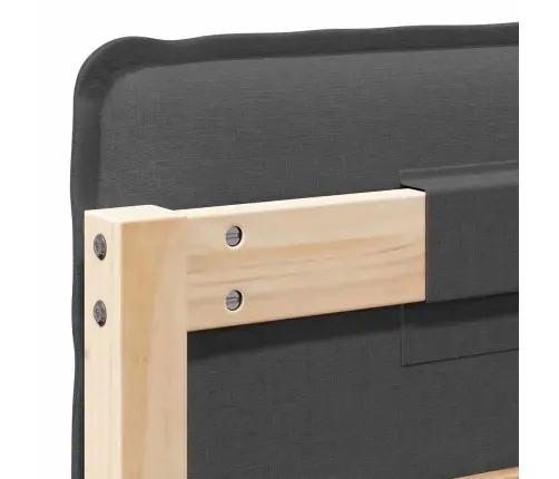 Polsterdatud Voodiots Looduslik Ja Tume Hall 90 Cm Tahke Mänd