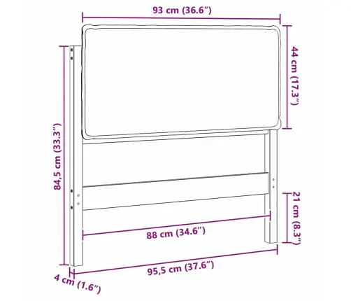 Apmušta Lovos Galvūgalis Su Galvūgalio Natūrali Ir Juoda 90 Cm