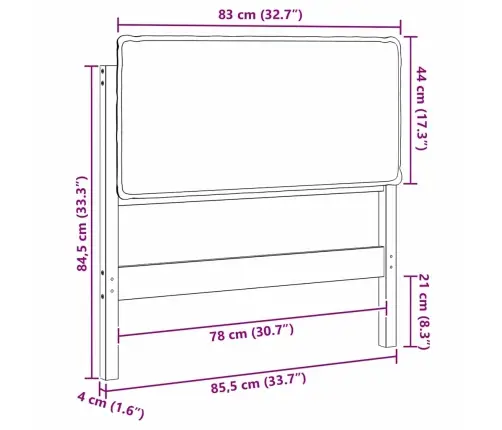 Apmušta Lovos Galvūgalis Su Galvūgalio Natūrali Ir Juoda 80 Cm