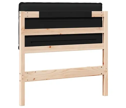 Mīkstināts Gultas Galvgalis Dabīgs Un Melns 75 Cm Vidaxl