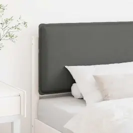 Polsterdatud Voodiots Peaga Valge Ja Helehall 75 Cm Tahke Mänd