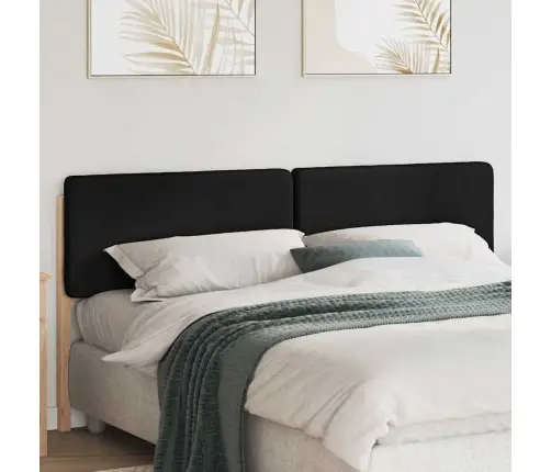 Mīkstināts Gultas Galvgalis Brūns Un Melns 200 Cm Vidaxl