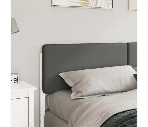 Mīkstināts Gultas Galvgalis Balts Un Gaiši Pelēks 200 Cm Vidaxl