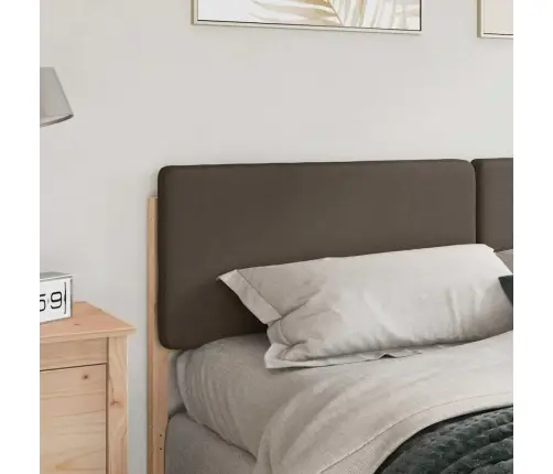 Polsterdatud Voodiots Peaga Pruun Ja Taupe 180 Cm Tahke Mänd