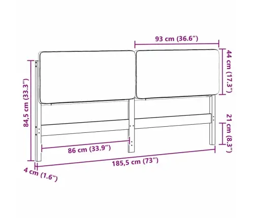 Polsterdatud Voodiots Peaga Pruun Ja Taupe 180 Cm Tahke Mänd