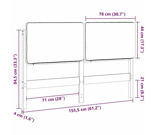 Mīkstināts Gultas Galvgalis Brūns Un Taupe 150 Cm Vidaxl