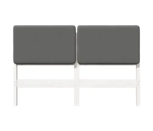 Mīkstināts Gultas Galvgalis Balts Un Gaiši Pelēks 150 Cm Vidaxl