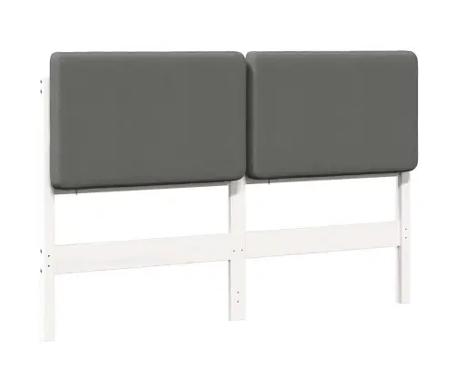 Mīkstināts Gultas Galvgalis Balts Un Gaiši Pelēks 150 Cm Vidaxl