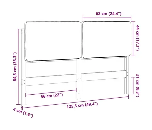 Apmušta Lovos Galvūgalis Su Galvūgalio Ruda Ir Taupe 120 Cm