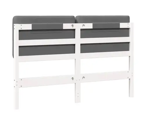 Mīkstināts Gultas Galvgalis Balts Un Gaiši Pelēks 120 Cm Vidaxl