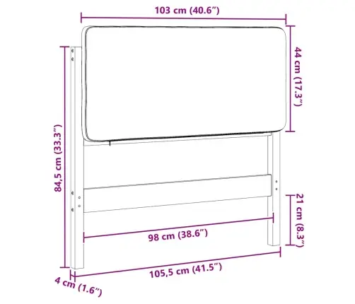 Mīkstināts Gultas Galvgalis Brūna Un Gaiši Pelēka 100 Cm Vidaxl