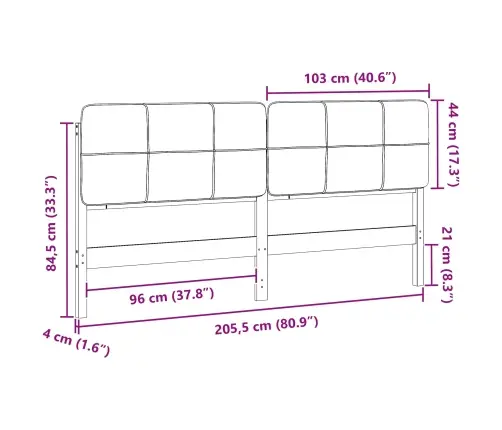 Polsterdatud Voodiots Peaga Pruun Ja Tumehall 200 Cm Tahke Mänd