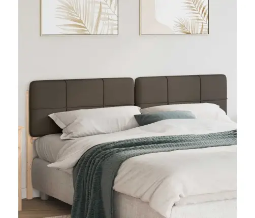 Mīkstināts Gultas Galvgalis Brūns Un Taupe 200 Cm Vidaxl