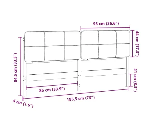 Mīkstināts Gultas Galvgalis Brūna Un Gaiši Pelēka 180 Cm Vidaxl