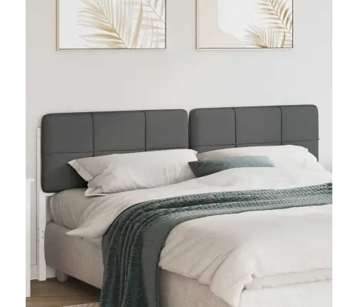 Mīkstināts Gultas Galvgalis Balts Un Gaiši Pelēks 180 Cm Vidaxl