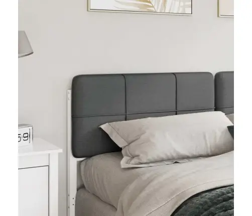 Mīkstināts Gultas Galvgalis Balts Un Gaiši Pelēks 180 Cm Vidaxl