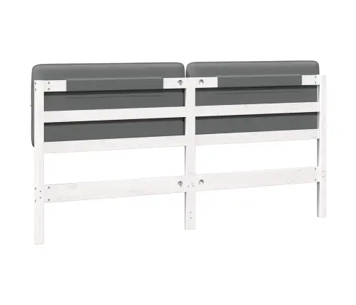 Mīkstināts Gultas Galvgalis Balts Un Gaiši Pelēks 180 Cm Vidaxl