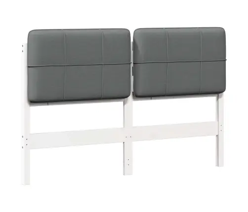 Mīkstināts Gultas Galvgalis Balts Un Gaiši Pelēks 160 Cm Vidaxl