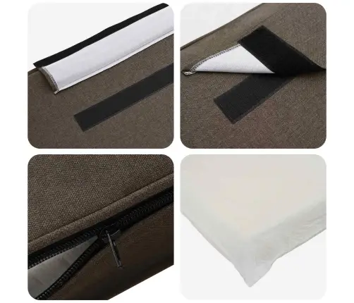 Polsterdatud Voodiots Peaga Pruun Ja Taupe 140 Cm Tahke Mänd