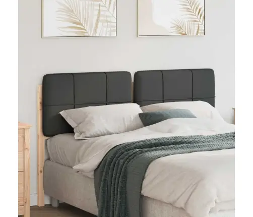 Mīkstināts Gultas Galvgalis Brūna Un Tumši Pelēka 135 Cm Vidaxl