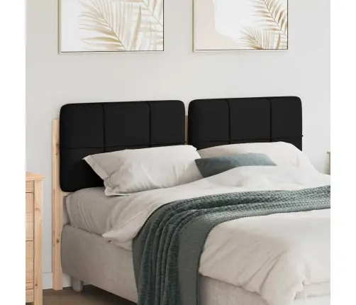 Mīkstināts Gultas Galvgalis Brūns Un Melns 135 Cm Vidaxl