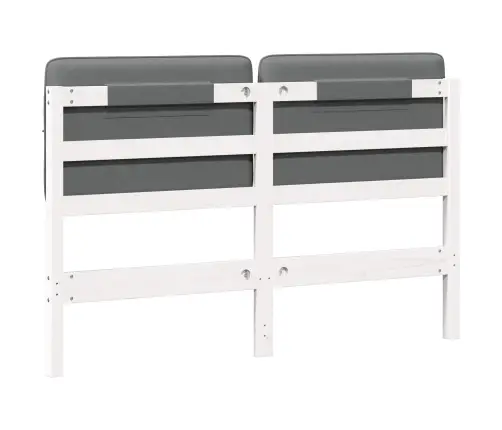 Mīkstināts Gultas Galvgalis Balts Un Gaiši Pelēks 120 Cm Vidaxl