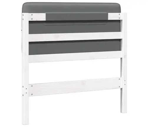 Mīkstināts Gultas Galvgalis Balts Un Gaiši Pelēks 100 Cm Vidaxl