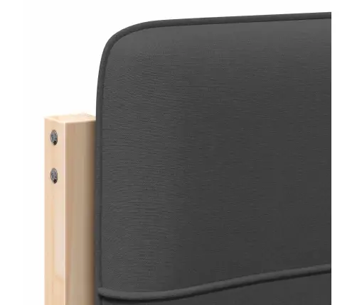 Polsterdatud Voodiots Peaga Pruun Ja Tumehall 90 Cm Tahke Mänd