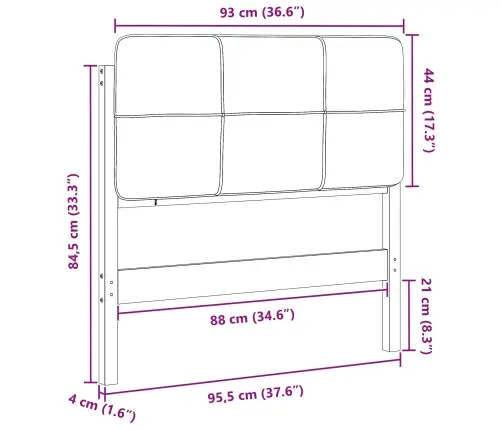 Mīkstināts Gultas Galvgalis Brūna Un Tumši Pelēka 90 Cm Vidaxl