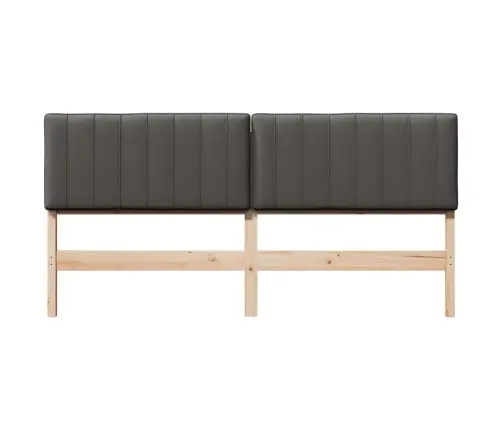 Polsterdatud Voodiots Peaga Pruun Ja Tumehall 200 Cm Tahke Mänd