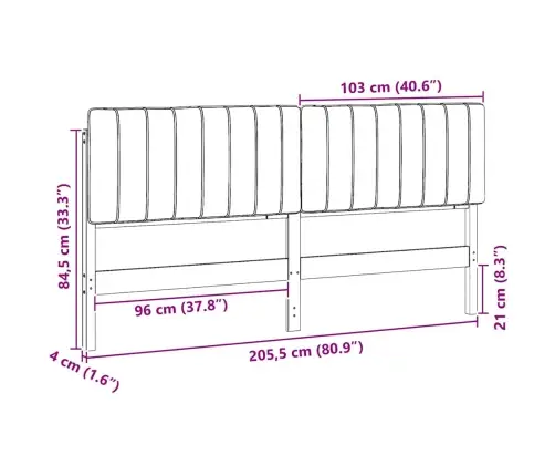 Mīkstināts Gultas Galvgalis Brūna Un Tumši Pelēka 200 Cm Vidaxl
