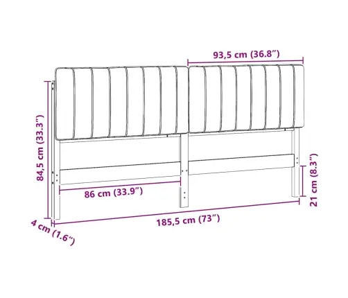 Mīkstināts Gultas Galvgalis Brūns Un Taupe 180 Cm Vidaxl