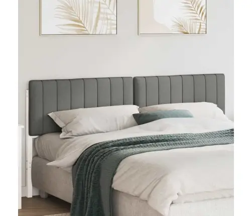 Mīkstināts Gultas Galvgalis Balts Un Gaiši Pelēks 180 Cm Vidaxl