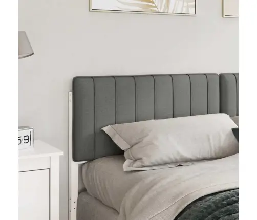 Mīkstināts Gultas Galvgalis Balts Un Gaiši Pelēks 180 Cm Vidaxl