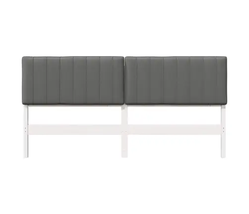 Mīkstināts Gultas Galvgalis Balts Un Gaiši Pelēks 180 Cm Vidaxl